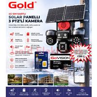 4 KAMERALI 3 PTZ'Lİ eSIM DESTEKLİ GÜNEŞ ENERJİLİ 4G SOLAR KAMERA