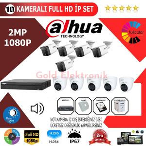 Dahua 10'lu 2MP 1080P İP Kamera Seti