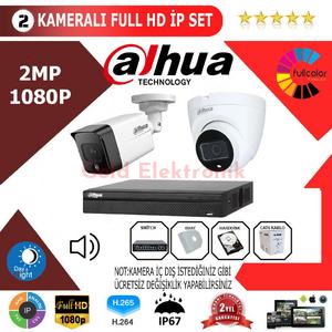 Dahua 2'li 2MP 1080P İP Kamera Seti