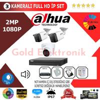 Dahua 3'lü 2MP 1080P İP Kamera Seti
