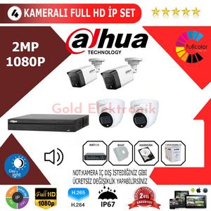 Dahua 4'lü 2MP 1080P İP Kamera Seti