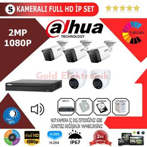 Dahua 5'li 2MP 1080P İP Kamera Seti