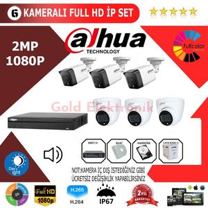 Dahua 6'lı 2MP 1080P İP Kamera Seti