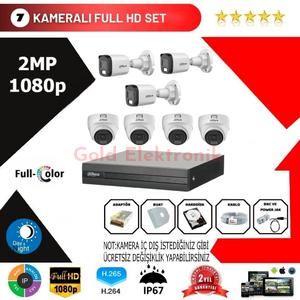 Dahua 7'li Set 2Mp 1080p  Hd Kamera Sistemi
