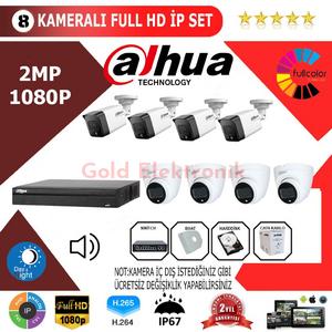 Dahua 8'li 2MP 1080P İP Kamera Seti