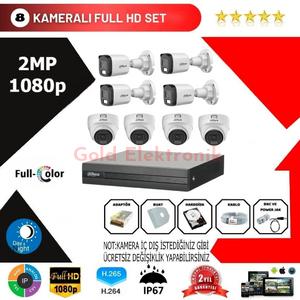 Dahua 8'li Set 2Mp 1080p  Hd Kamera Sistemi