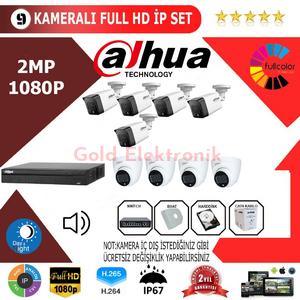 Dahua 9'lu 2MP 1080P İP Kamera Seti