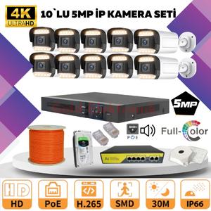 GOLD  10'LU 5MP 4K ULTRA İP Kamera Seti