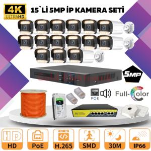 GOLD  15'Lİ 5MP 4K ULTRA İP Kamera Seti
