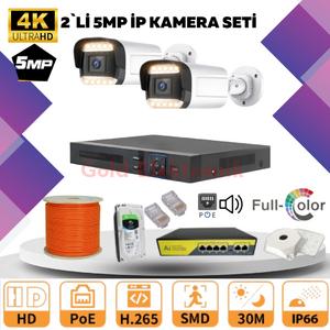 GOLD  2'lİ 5MP 4K ULTRA İP Kamera Seti