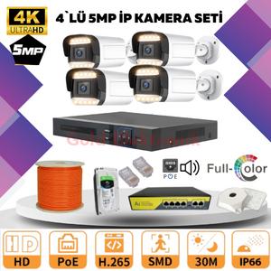 GOLD  4'LÜ 5MP 4K ULTRA İP Kamera Seti
