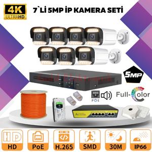 GOLD  7'Lİ 5MP 4K ULTRA İP Kamera Seti