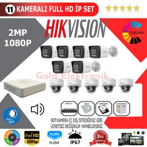 Hikvision 11'li 2MP 1080P İP Kamera Seti