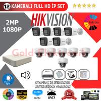 Hikvision 12'li 2MP 1080P İP Kamera Seti