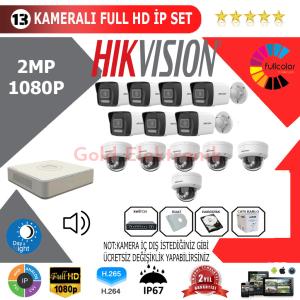 Hikvision 13'lü 2MP 1080P İP Kamera Seti