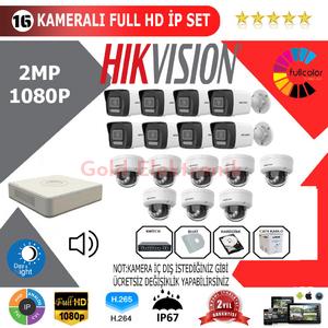 Hikvision 16'lı 2MP 1080P İP Kamera Seti