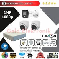 Hikvision 3'lü Set 2 Mp 1080p Hd Kamera Sistemi
