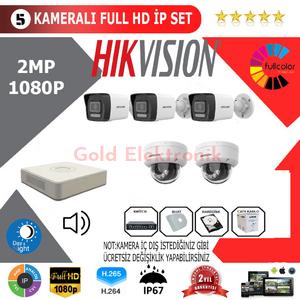 Hikvision 5'li 2MP 1080P İP Kamera Seti