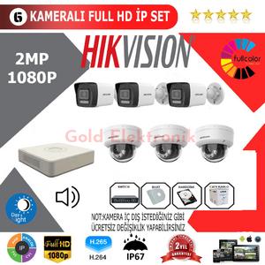 Hikvision 6'lı 2MP 1080P İP Kamera Seti