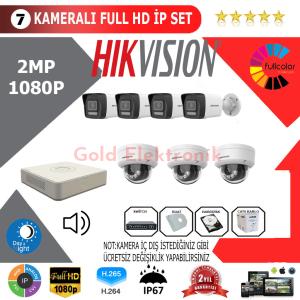 Hikvision 7'li 2MP 1080P İP Kamera Seti