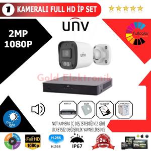 UNV 1'li 2MP 1080P İP Kamera Seti