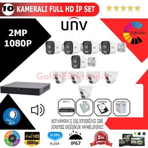UNV 10'lu 2MP 1080P İP Kamera Seti