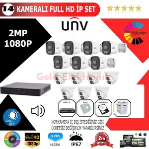 UNV 14'lü 2MP 1080P İP Kamera Seti
