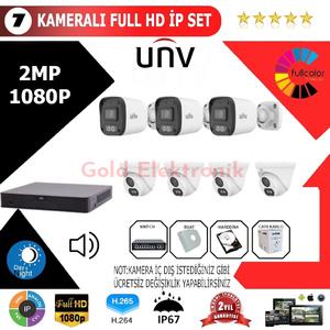 UNV 7'li 2MP 1080P İP Kamera Seti