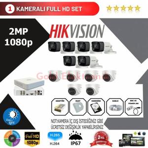  Hikvision 12'li Set 2 Mp 1080p Hd Kamera Sistemi