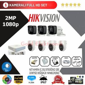  Hikvision 7'li Set 2 Mp 1080p Hd Kamera Sistemi