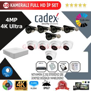 CADEX 10'lu 4MP 4K ULTRA İP Kamera Seti