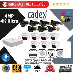 CADEX 14'lü 4MP 4K ULTRA İP Kamera Seti