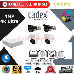 CADEX 4'lü 4MP 4K ULTRA İP Kamera Seti