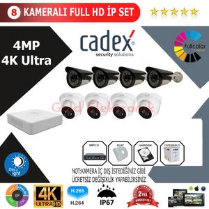 CADEX 8'li 4MP 4K ULTRA İP Kamera Seti