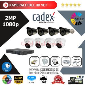Cadex 8'li Kamera Set 2MP 1080P Full Color