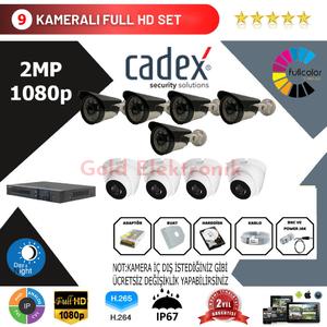 Cadex 9'lu Kamera Set 2MP 1080P Full Color