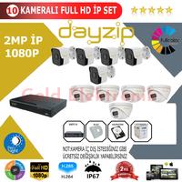 Dayzip 10'lu 2MP 1080P IP Kamera Sistemi