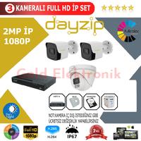 Dayzip 3'lü 2MP 1080P İP Kamera Sistemi