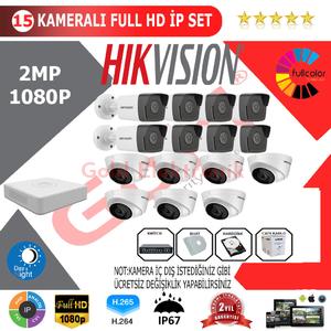 Hikvision 15'li 2MP 1080P İP Kamera Seti