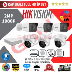 Hikvision 6'lı 2MP 1080P İP Kamera Seti