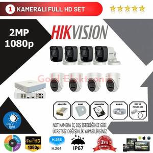 Hikvision 8'li Set 2 Mp 1080p Hd Kamera Sistemi