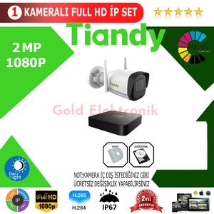 Tiandy 1'li 2MP 1080P İP Kamera Sistemi (Kablosuz Set)