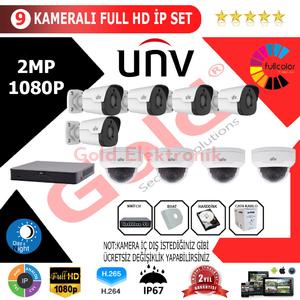 UNV 9'lu 2MP 1080P İP Kamera Seti