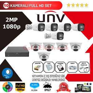 Uniview 10'lu Set 2MP 1080P HD Kamera Seti 