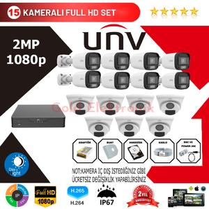 Uniview 15'li Set 2MP 1080P HD Kamera Seti 